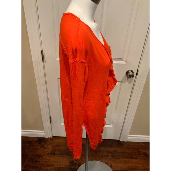 We The Free Orange "Love Star Tee" Ruffle Front Shirt, Size XS, NWT! - Picture 4 of 7